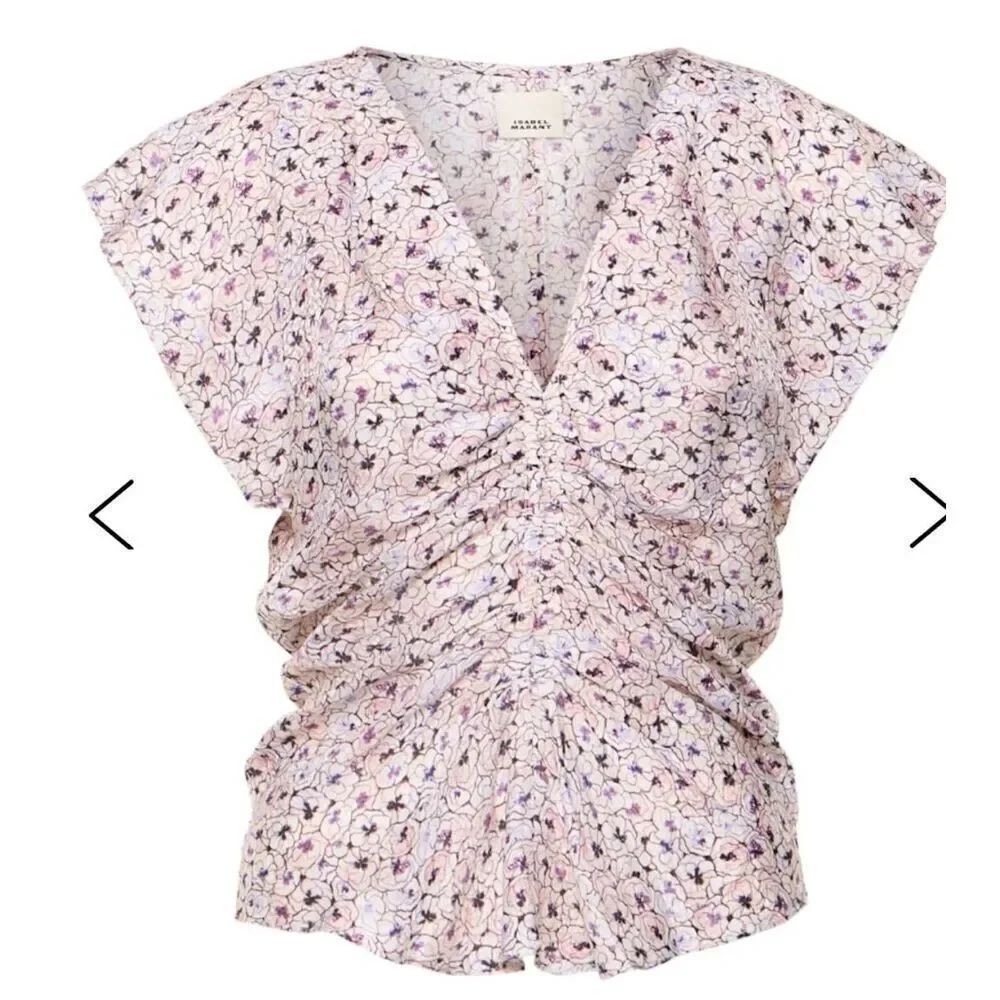 Isabel Marant Lonea printed silk blend top NWT Size 34